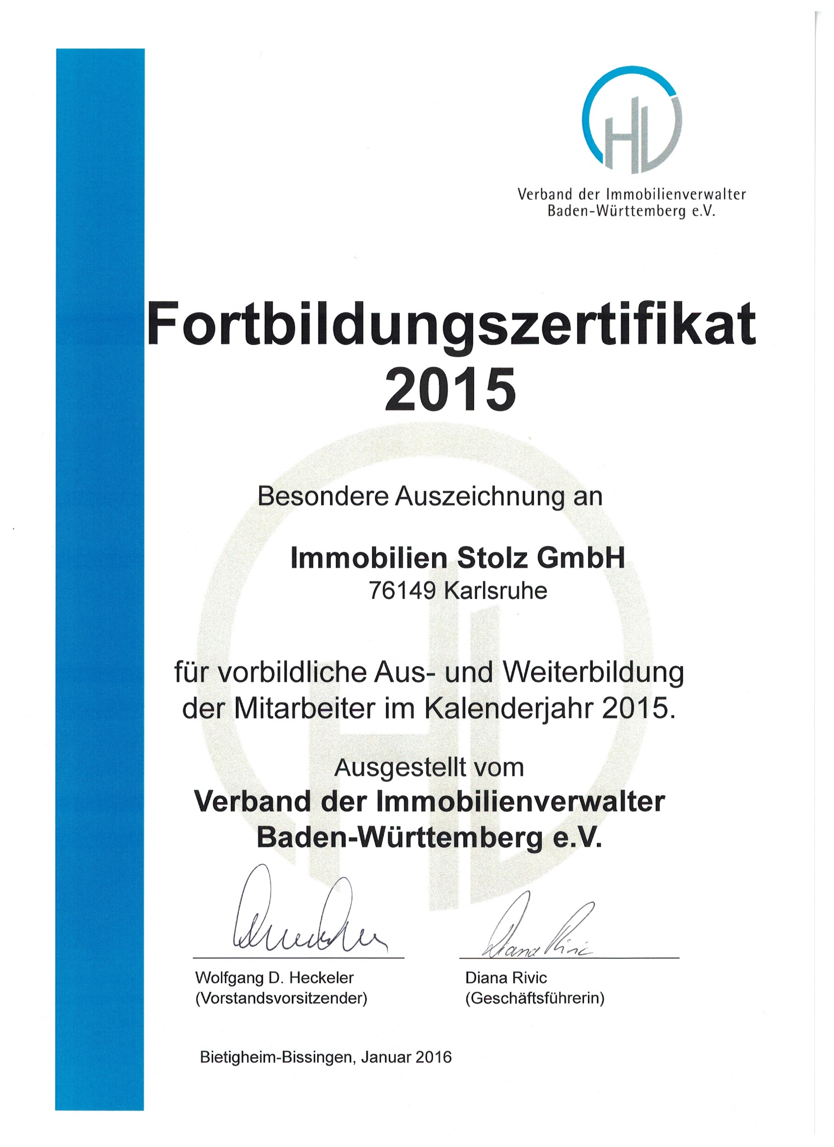 Fortbildungsnachweis 2015 Fortbildungsnachweis 2015